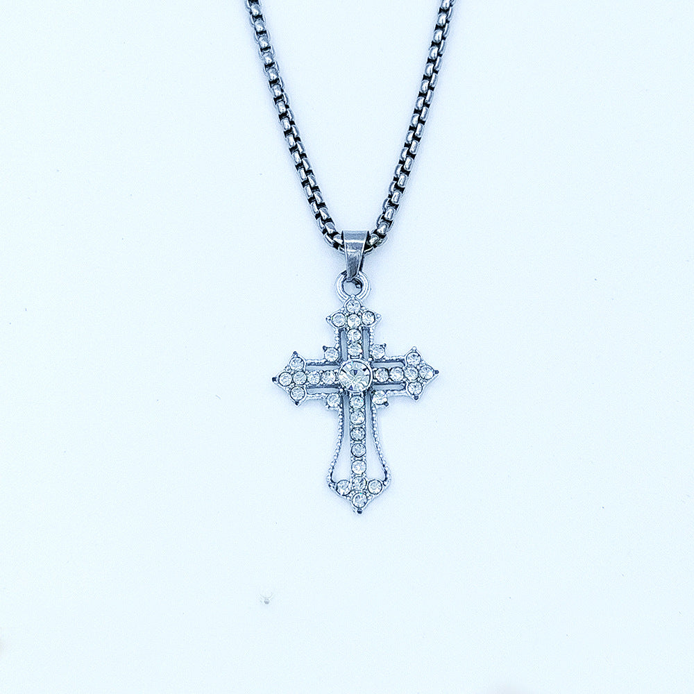 Wholesale Diamond Cross Alloy Necklace